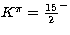$K^{\pi
}=\frac{15}{2}^-$