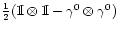 $\frac{1}{2}({\rm 1\kern-.3em I}\otimes{\rm 1\kern-.3em I}- \gamma^0\otimes\gamma^0)$