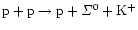 $\chem{p + p \to p + \Sigma^0 +
K^+}$