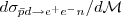 $$ d\sigma _{\bar pd \to e^ + e^ - n} /d\mathcal{M} $$