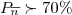 $\ensuremath P_{\overline{n}} \succ 70\%$