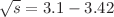 $ \sqrt{s} = 3.1 -3.42$
