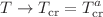$$T\rightarrow T_\mathrm{cr}=T_\mathrm{cr}^a$$