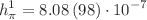 $$h^{1}_{\pi }= 8.08 \,(98) \cdot 10^{-7}$$