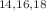 $$^{14,16,18}$$